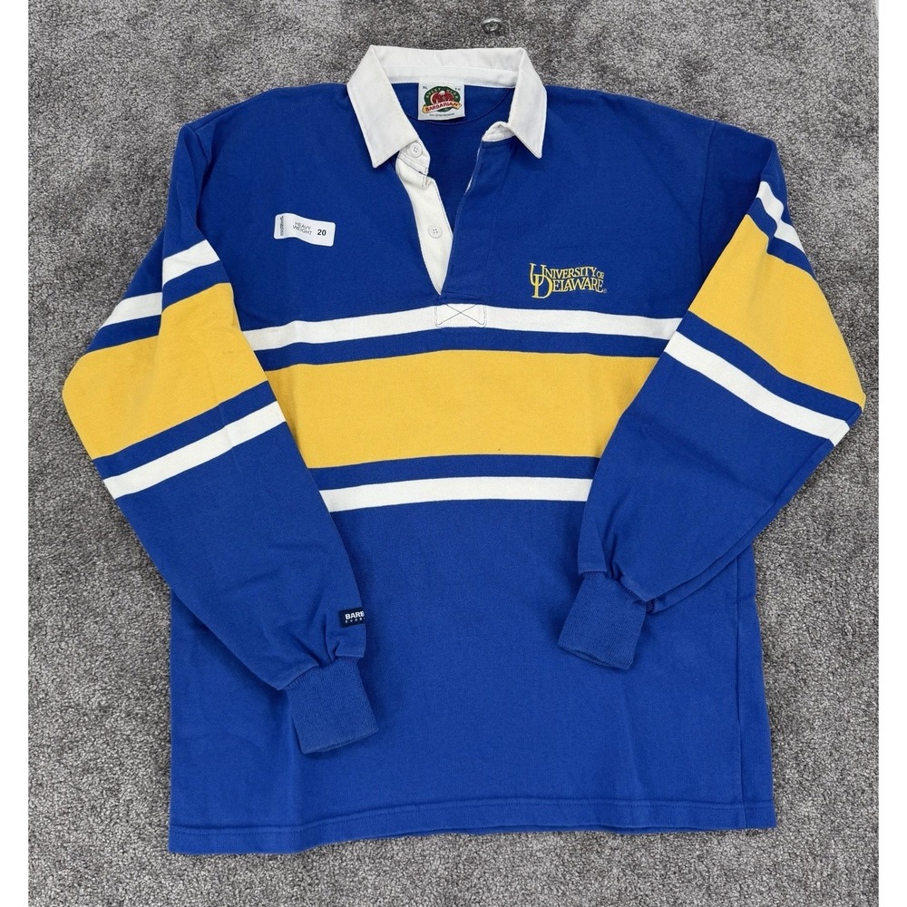 Vintage University of Delaware Rugby Shirt XL Barbarian Made Canada Heavyweight